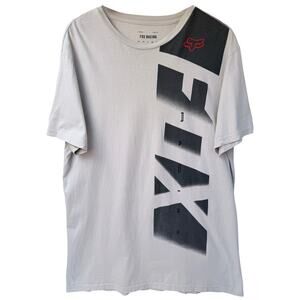 Fox Racing T Shirt Mens XL White Graphic Logo Moto Racing Cotton Tee